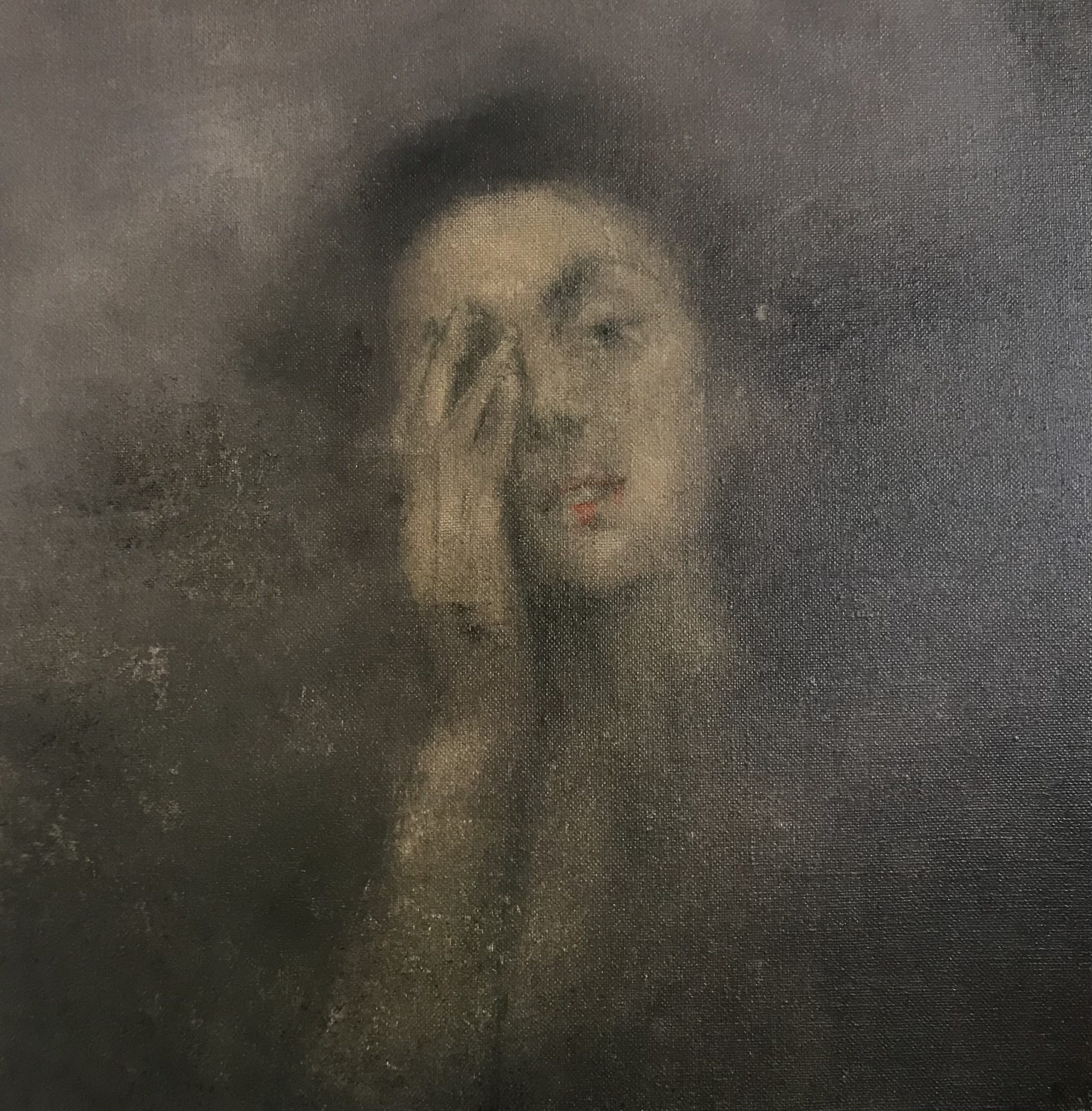 Kristine Narvida - Sieh wie ich mich bewege, 2021, 40cm x 40cm, Oil on canvas