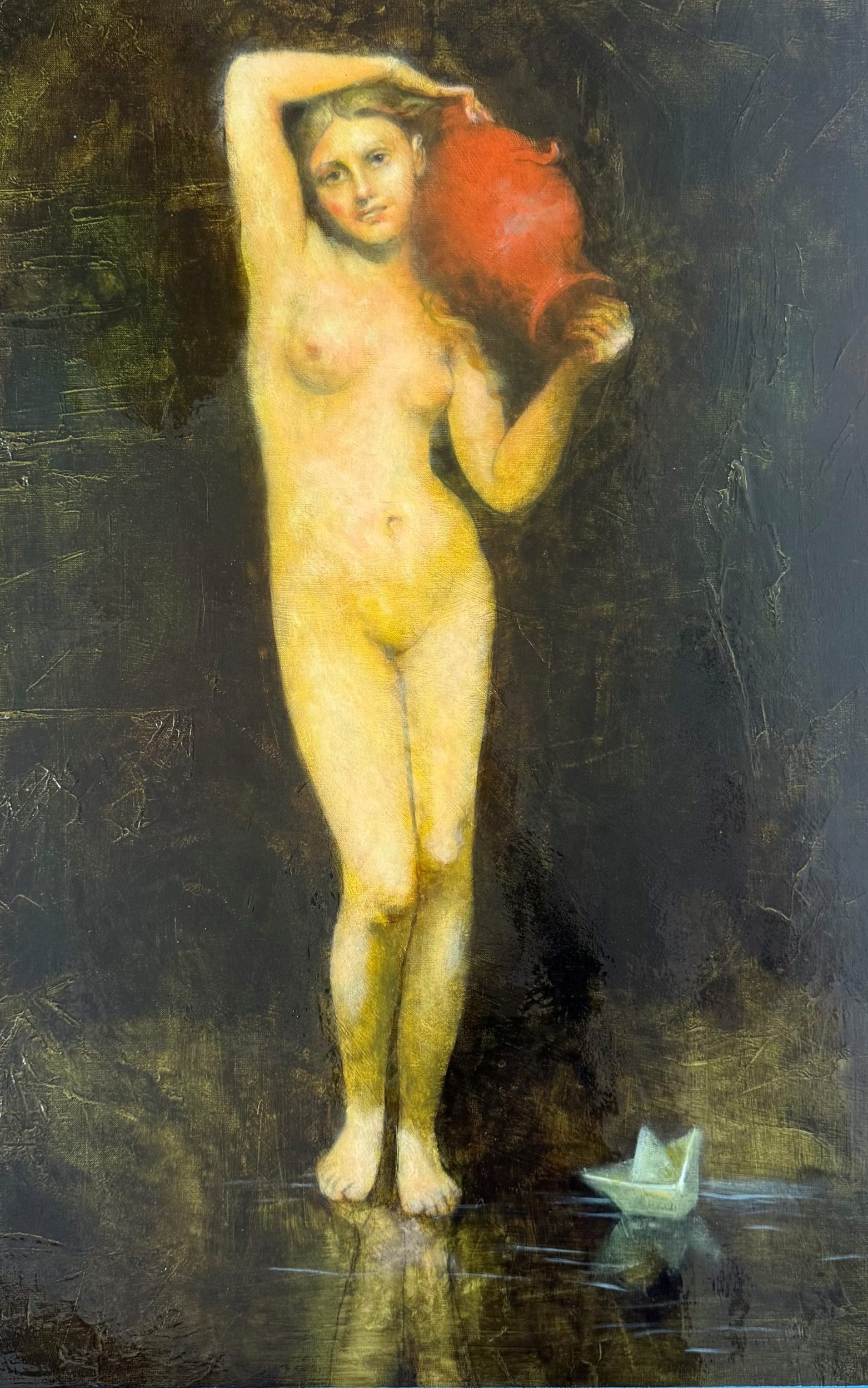 Kristine Narvida - Contaminated water, 2026, Oil on Canvas, 116x73cm